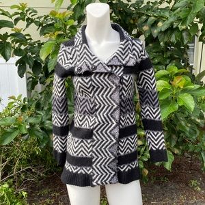 Lucky Brand Sweater Jacket w/ Chevron Pattern -Med